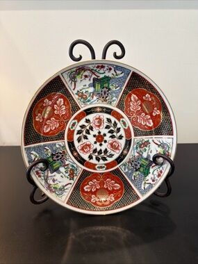 Vintage Imari Japan Heritage Mint Decor Gold Trim Porcelain Plate 8”